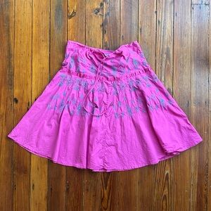 Vintage 00s Why Not April embroidered yoke midi skirt Small